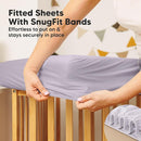 Waterproof Crib Mattress Protector Cover Fitted - 2-Pack Quiet Baby Crib Mattress Pad Sheets, 52" x 28" Soft Quilted Cotton Baby Sheet, Machine Washable, Easy Fit, Durable (Thistle/Quin) by TinyTreasures Baby Boutique