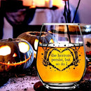 The Horrors Persist But So Do I Wine Glass,Skeleton Heart Hands,Funny Halloween&Valentine's Day Wine Glass,15oz by CozyNest Decor