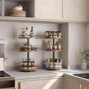 HOOBRO 3-Tier Lazy Susan Organizer, Rotating Spice Rack, Turntable Spice Rack, Vertical Storage Organizer, for Kitchen Countertop, Vanity, Dining Table, Rustic Brown and Black BF09TL01 by CozyNest Decor