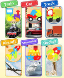Yetonamr Wooden Toddler Puzzles Gifts Toys for 1 2 3 Years Old Boys Girls, 6 Vehicle Shape Montessori Toys Educational Blocks Kids Gift Baby Learning Toy Age 1-3, 2-4 by TinyTreasures Baby Boutique