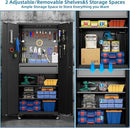 Metal Garage Cabinet with Wheels,71''H Rolling Lockable Steel Tool Cabinet with Pegboard & 1 Drawer for Garage,Home,Office Assembly Required,Black/Red by GreenHaven Gardens