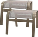 Outdoor Ottoman Patio Footstools Assembled Aluminum Footrest Side Table Small Chair Patio Ottoman for Garden,Balcony,Poolside 2 Set Champagne by CozyNest Decor
