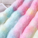 UKELER Colorful Plush Furry Throw Blanket 50''x60'', Super Soft Cozy Warm Blanket for Bed, Couch, Sofa, Office, Camping Shaggy Faux Fur Blanket Gift for Girls, Women by CozyNest Decor