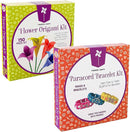 Flower Origami Kit & Paracord Bracelet Kit Bundle - Fun DIY Arts and Crafts Project for Kids Ages 6 7 8 9 10 11 12 - Great Gifts for All Occasions by TinyTreasures Baby Boutique