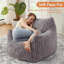 Giant Bean Bag Chairs for Adults with Filling Plush Fluffy Bean Bag Chairs for Teens with Armrests Comfy BeanBag Lazy Couch Sofa Chair for Bedroom Living Room Reading (Dark Gray2, M-for Teens/Adults) by CozyNest Decor