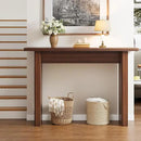 AVZEAR Mid Century Narrow Entryway Console Table, 43.3" Fluted Wood Couch Table Behind Sofa Long and Skinny for Living Room Hallway Entrance Foyer, Walnut by CozyNest Decor