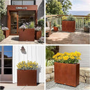 Large Corten Steel Planter Box Outdoor, 30" H x 34" W x 10" D,Tall Rectangular Metal Rusted Planters with Grow Bag,Naturally Rusting Steel Flower Pot,Rustic Décor for Patio,Garden,Deck,Backyard by CozyNest Decor