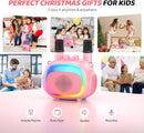 SUDOTACK Mini Karaoke Machine for Kids, Portable Bluetooth Karaoke Speaker with 2 Wilreless Microphones with LED Lights, Christmas Kids Toys Gifts for Girls 4, 5, 6, 7, 8, 9, 10 +Year Old-Pink(KM100) by TinyTreasures Baby Boutique