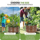 G GOOD GAIN Round Raised Garden Bed - 2Pcs 2x2x1.3ft Galvanized Steel Planter Boxes Outdoor with Rubber Edge Trim | Metal Raised Beds for Gardening Vegetables Flowers Fruits Herbs (Wood Grain) by GreenHaven Gardens