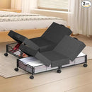 2 Pack Under Bed Storage with Wheels, 36" Lengthen Underbed Storage Containers with Lids, Large Capacity Under Bed Shoe Storage, Metal Clothes Organizer, Storage Box for Clothing Shoes Blankets Sheet by CozyNest Decor