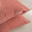 Fancy Homi 2 Packs Coral Lumbar Decorative Throw Pillow Covers 12x20 Inch for Living Room Couch, Rustic Farmhouse Boho Home Decor, Soft Striped Corduroy Rectangle Accent Peach Cushion Case 30x50 cm by CozyNest Decor
