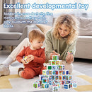 PLAY ABC Building Blocks for Toddlers 1-3, 28 PCS Plastic Baby Alphabet Letters Number Stacking Blocks Set, Preschool Learning Educational Montessori Sensory Toys Gifts for Kids Girls Boys by TinyTreasures Baby Boutique