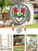 KY&BOSAM Suncatcher Happy Mother’s Day Stained Glass Tree of Life Heart Gifts Garden Ornament Wind Chimes for Windows Pressed Flower Between Heart in Glass Metal Engraved Charm as by GreenHaven Gardens