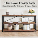 LVB Rustic Entryway Table, Industrial Extra Long Hallway Sofa Table, Wood Metal Narrow Console Table with Storage Shelf, Modern Skinny Couch Table for Foyer Living Room Bedroom, Rustic Brown, 70 Inch by CozyNest Decor