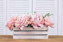 Wood Planter Box with Wine Crate Styled, 12x4 Inch Rectangular, Whitewash, Plastic Liner, Garden Centerpiece Display, Wedding Flowers Holder, Home and Venue Decor (12x4 Wine Crate Set of 4, Whitewash) by GreenHaven Gardens