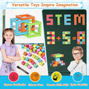 Magnetic Blocks, Magnet Building Cubes for Toddlers Ages 3-5, STEM Educational Sensory Autism Montessori Preschool Toys, Gifts for Kids Ages 4-8 Year Old Boys and Girls by TinyTreasures Baby Boutique