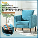 Barrel Accent Chair Set of 2 with Back Pillow, Large Upholstered Armchair with Solid Wood Legs Modern Reading Chairs for Living Room Bedroom by CozyNest Decor