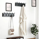 Dseap Coat Rack Wall Mount: Modern, Patented, Heavy-Duty, 17.4" Long 5-Double-Hooks Wooden Hanger Hook Rail for Winter Coats Hat Jacket Clothing, Black by CozyNest Decor
