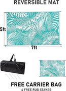HiiARug Outdoor Rug 5x7 Reversible Plastic Straw Rug Waterproof Patio Rugs for Patios Clearance RV Mat for Outside Outdoor Carpet for RV Porch Deck Beach Camper Backyard by GreenHaven Gardens
