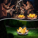 Garden Solar Lights Outdoor(2Pack) , Amber Crackle Globe Glass Lotus Decoration , Waterproof Orange Metal LED Flower Lights for Patio,Lawn,Walkway,Tabletop,Ground, Garden Gifts for Women by CozyNest Decor