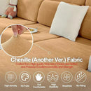 Large Backrest Cushion Covers Super Stretch Backrest Covers for 3 Cushion Couch Sofa, Couch Back Cushion Covers Featuring with Chenille Yarn (Softer Version, 3PC, Khaki) by CozyNest Decor