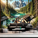 BSFHH Nature Tapestry Forest Tree Sea Cave Wall Hanging, Stream Through Rainforest Landscape Wall Art Tapestry for Bedroom Living room (Snow Scene, 110" × 87", Unframed) by CozyNest Decor