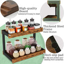 MARTY 2 Tier Spice Rack Organizer for Countertop, 15.8''L Coffee Station/Bathroom Organizer Countertop, Counter Shelf Desktop Storage Organizer for Kitchen, Bedroom, Office (Rustic Brown) by CozyNest Decor