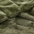Lotus Karen Faux Fur Throw Blanket Dark Green - 800 GSM Bubble Rabbit Fluff Blanket for Couch Bed Sofa,Softest Fluffy Fuzzy Cozy Blanket,Thick Furry Plush Shaggy Warm Blankets for Women,90x90 Inches by CozyNest Decor