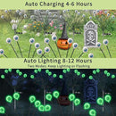 VOTTGO Halloween Solar Lights Outdoor, 2 Pack 12LED Scary Solar Eyeball Pathway Lights, 2 Modes Waterproof Swaying Firefly Light for Garden Yard Pathway Halloween Decorations, Green by CozyNest Decor