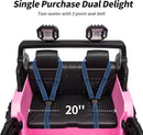 2 Seater Ride on Car Truck, 12V Kids Electric Ride on Toy for Big Kids Age 3-8 w/Remote Control- Light Pink by TinyTreasures Baby Boutique