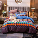 ABREEZE Bohemian Duvet Cover Set Colorful Brown Boho Retro Bedding Set Damask Paisley Cotton Duvet Cover Tribal Reversible Bedding Exotic Style Comforter Cover 3-Piece Queen by CozyNest Decor
