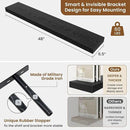 fuqing Floating Shelves for Wall, Bathroom Shelf Wall Mounted for Storage, Shelves with Invisible Bracket for Bedroom, Kitchen, Living Room, Farmhouse Small Book Shelf, 48 Inch Set of 2, Black by CozyNest Decor