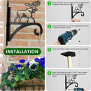 ATKKE Hanging Plant Bracket Hangers Indoor Iron Wall Mount,11” Moose Silhouette Ornamental Iron Hangers Hookers for Flower Pot Lantern Bird Feeder Wind Chimes by GreenHaven Gardens
