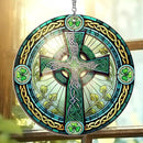 Irish Gifts, St Patricks Day Decor - Birthday, Christmas, Good Luck Irish Gifts for Men Women, Shamrock Decorations, Celtic Cross Home Decor - Window Suncatcher Hanging Decorations 6 in by GreenHaven Gardens