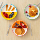 Omie® Easy Scoop Plates for Kids | Unique Design Helps Food Fall into the Spoon, Not on the Table | Made from Plants | 3 Plates + 2 Silicone Dividers | Pink by TinyTreasures Baby Boutique