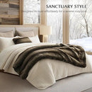 Luxury Faux Fur Throw Blanket, Soft Fluffy Faux Mink Blankets for Bed, Couch, Sofa, Thick Cozy Plush Warm Fur Throws with Reversible Velvet, Ombré Sable Brown, 50"x60" by CozyNest Decor