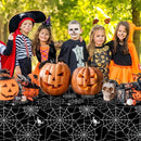 2 Pcs Halloween Tablecloth - Plastic Halloweens Spider Webs Table Cloth, Black Disposable Rectangle Spiderweb Table Cover for Halloween Party Decorations Supplies Favors Tables Decor, 108 x 54 Inch by CozyNest Decor