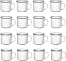 Set of 16 Ceramic Campfire Mugs – 15 Oz, White – Coffee & Tea Cups for Home, Work, Travel, Camping – Customizable, Great for DIY, Events, Companies by CozyNest Decor