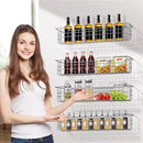Spice Rack Wall Mount, 4-Pack Seasoning Organizer for Kitchen Storage Organization, Spice Holder Shelf Saving Space for Cabinet, RV, Pantry, Silver by CozyNest Decor