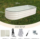 Galvanized Raised Garden Bed Kit Outdoor Metal Garden Planter Box for Backyard Gardening, Planting Vegetables, and Patio (59"x23.6"x11.8") by GreenHaven Gardens