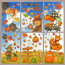 DC-BEAUTIFUL 153 Pcs Fall Window Clings, 12 Sheets Double Sided Autumn Pumpkin Scarecrow Maple Leaf Glass Stickers, Reusable Static Thanksgiving Window Decals Party Decors for Home Office School Shop by CozyNest Decor