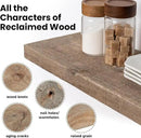 Floating Shelves, 8 Inch Deep Rustic Solid Reclaimed Wood Wall Shelves for Storage, Wall Mounted Display Shelving with Invisible Heavy-Duty Metal Bracket, 24 Inch Width Set of 2, Natural by CozyNest Decor