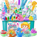 YOPINSAND DIY Slime Kit for Girls, Slime Making Kit for Kids, Glimmer Crunchy, Butter, Foam, Cloud Slime with Mermaid Add-ins, Foam Balls, Charms, Glitters, Party Favors Gift Toys for Kids 6-12 by TinyTreasures Baby Boutique