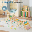 BlueWood 10-in-1 Pikler Triangle Set, Toddler Climbing Toys Indoor, Montessori Climber, Baby Jungle Gyms with Arch, Extra Rope Ladder & Footprint Balance Beam - Rose Garden by TinyTreasures Baby Boutique