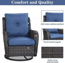 4 Pieces Patio Furniture Sets, Wicker Patio Swivel Glider Chair with Ottomans, Outdoor Furniture Set for Outside Porch, Deck, Balcony, Garden by GreenHaven Gardens