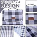 80"x80" Extra Large Waterproof Outdoor Mat - Sandproof Foldable Picnic Blanket for Family Camping, Backyard, Beach Parties - Heavy Duty & Easy Storage (Gray&White) by TinyTreasures Baby Boutique