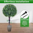Artificial Boxwood Sphere Bushes Set of 2 Lifelike - UV Resistant Faux Shrubs with Stakes for Effortless Porch, Planter & Indoor Decor 16in FZHCZWZX by GreenHaven Gardens