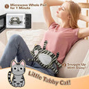 Microwave Heating Pad for Pain Relief, 17" x 9" Microwavable Heating Pads for Cramps, Back Pain, Neck Shoulder, Muscles, Knee, Joints, Natural Heat Pack Moist Heat, Gray Tabby Cat by CozyNest Decor