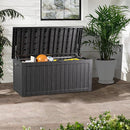 200 Gallon Lockable Resin Deck Box, Waterproof & UV-Resistant Outdoor Storage Box for Outdoor Cushion Storage, Garden Tools & Pool Accessories Storage, Black by CozyNest Decor