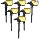 Biling Solar Spot Lights Outdoor, Bright 700 Lumen IP67 Waterproof Adjustable House Lights for Patio Pathway Yard Garden Driveway Tree - Warm White (6 Pack) by GreenHaven Gardens